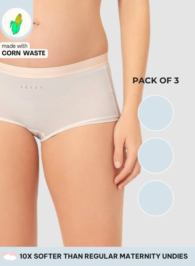 الملكة الحميمة شورت كورن باي للأولاد من الدانتيل للحمل - فائق النعومة، بدون لفات أو دعم للمنطقة، تغطية كاملة مريحة لكل فصل دراسي (عبوة من 3 قطع)